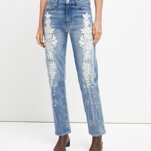 7 for all mankind Blue Floral Embroidered Jeans